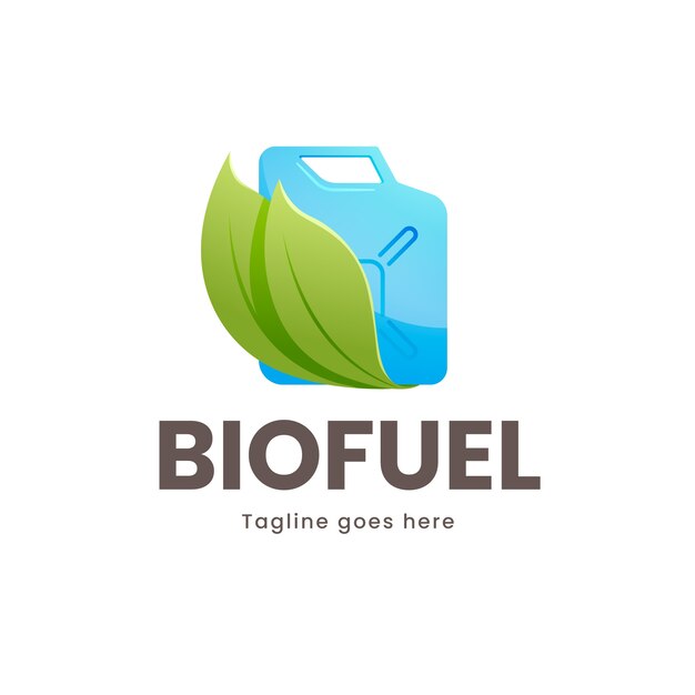 Plantilla de logotipo de biocombustible dibujado a mano