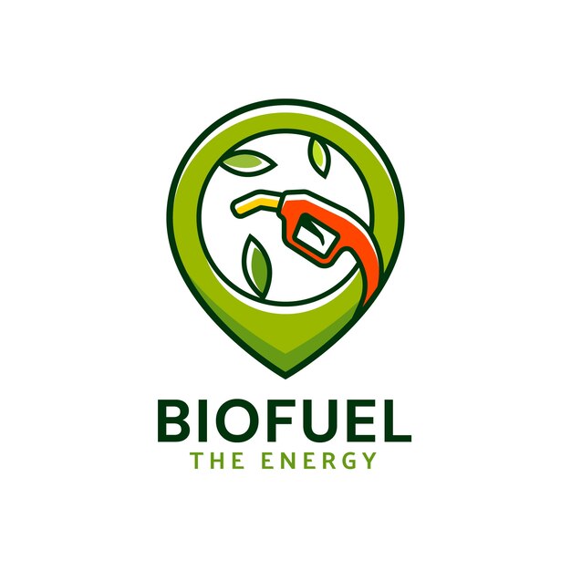 Plantilla de logotipo de biocombustible dibujado a mano
