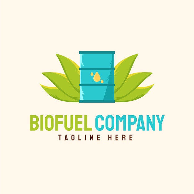 Plantilla de logotipo de biocombustible dibujado a mano