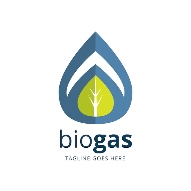 Plantilla de logotipo de biogás de la industria