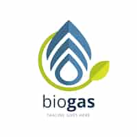 Vector gratuito plantilla de logotipo de biogás de la industria