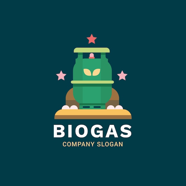 Plantilla de logotipo de biogás de la industria