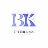 Vector gratuito plantilla del logotipo bk dibujada a mano