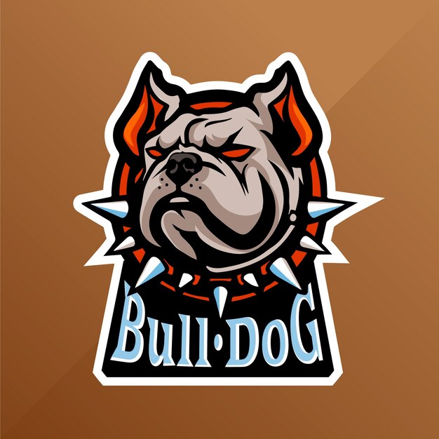Plantilla de logotipo de bulldog dibujado a mano