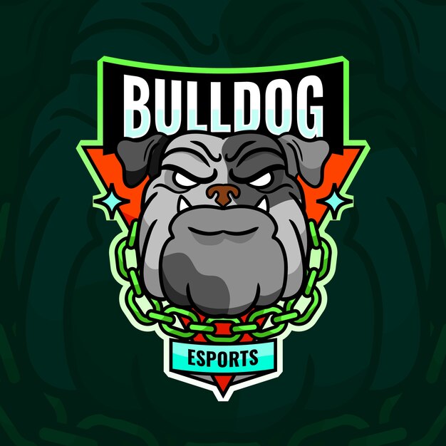 Plantilla de logotipo de bulldog dibujado a mano