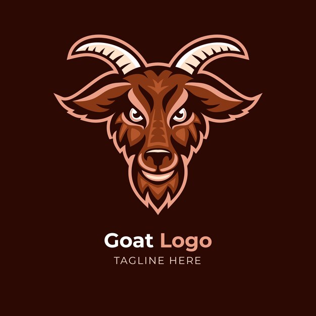 Plantilla de logotipo de cabra dibujada a mano
