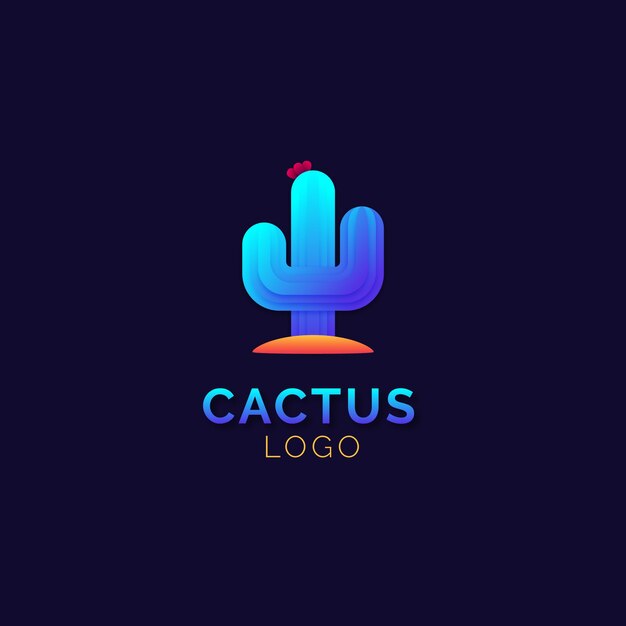 Plantilla de logotipo de cactus