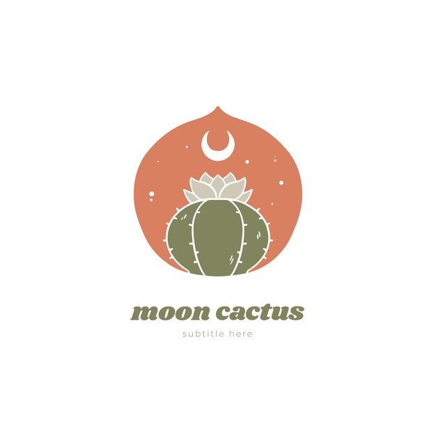 Plantilla de logotipo de cactus