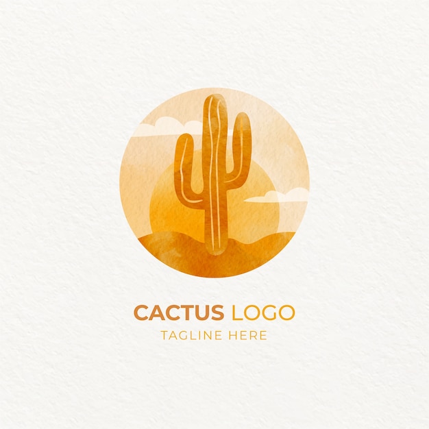 Plantilla de logotipo de cactus