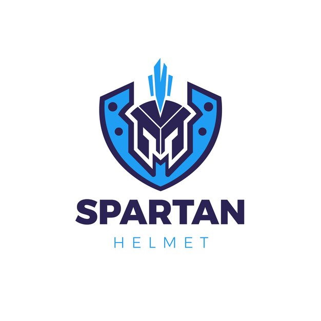 Plantilla de logotipo de casco espartano