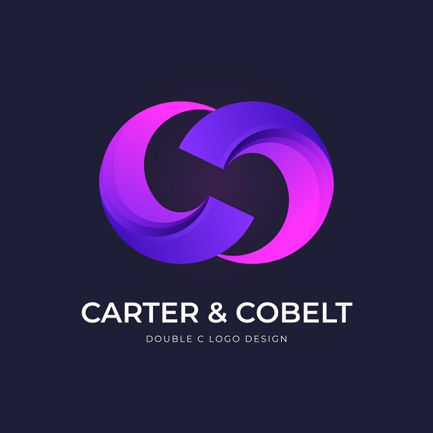 Plantilla de logotipo de cc degradado