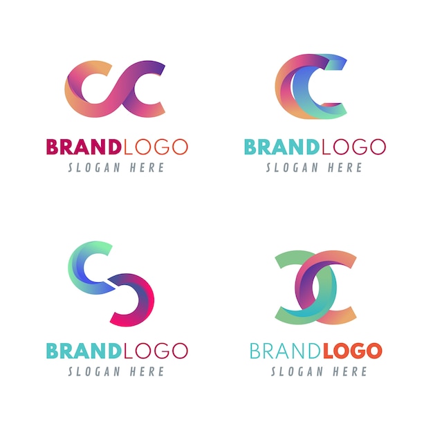 Vector gratuito plantilla de logotipo cc profesional