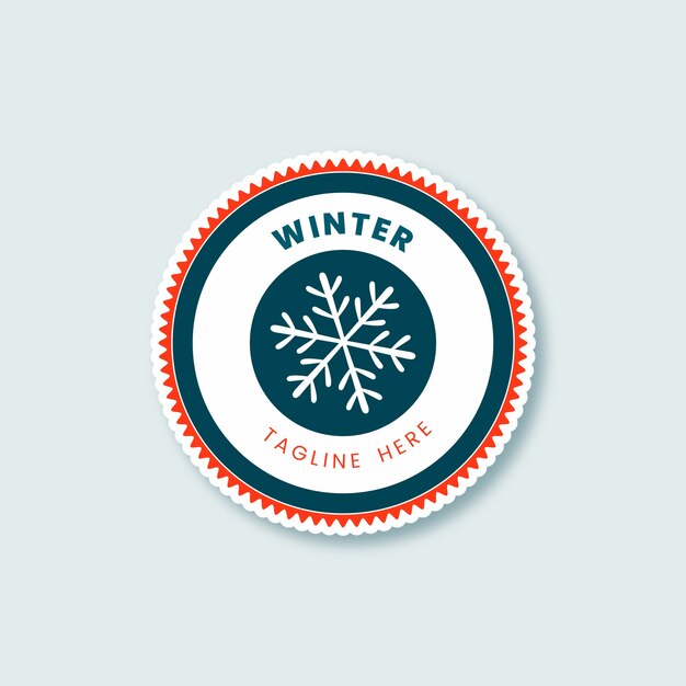 Plantilla de logotipo de celebración de temporada de invierno plana