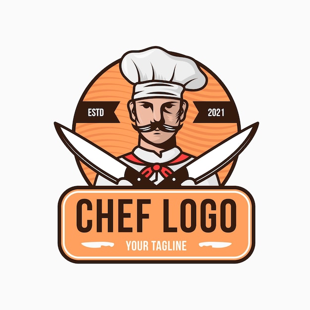 Vector gratuito plantilla de logotipo de chef creativo