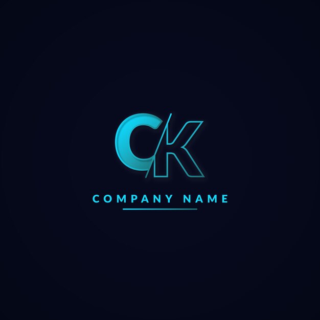 Plantilla de logotipo de ck profesional creativo