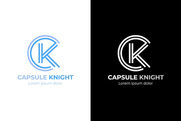 Plantilla de logotipo de ck profesional creativo