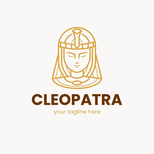 Plantilla de logotipo de cleopatra de diseño plano