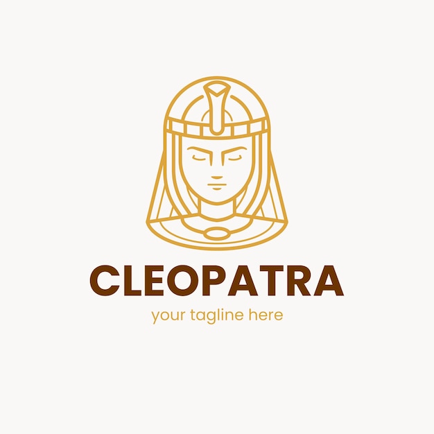 Plantilla de logotipo de cleopatra de diseño plano