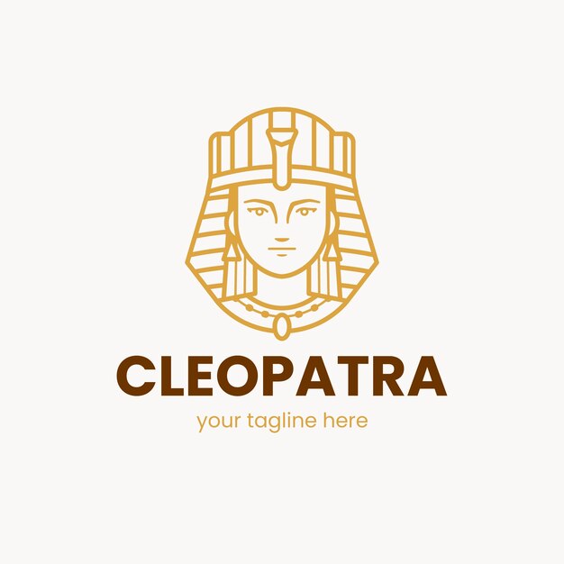 Plantilla de logotipo de cleopatra de diseño plano