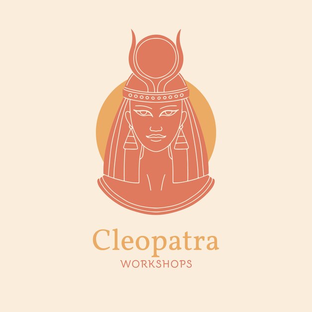 Plantilla de logotipo de cleopatra de diseño plano