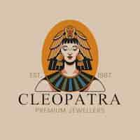 Vector gratuito plantilla de logotipo de cleopatra de diseño plano