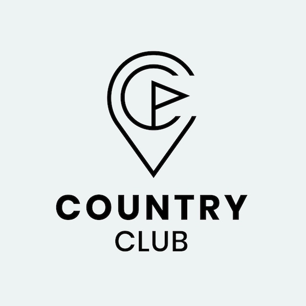 Plantilla de logotipo de club de golf de campo, vector gráfico de negocios profesionales