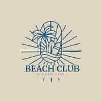 Vector gratuito plantilla de logotipo de club de playa