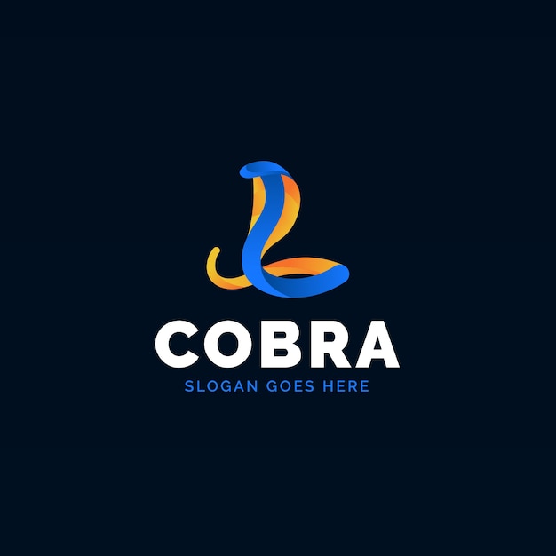 Vector gratuito plantilla de logotipo de cobra de color degradado