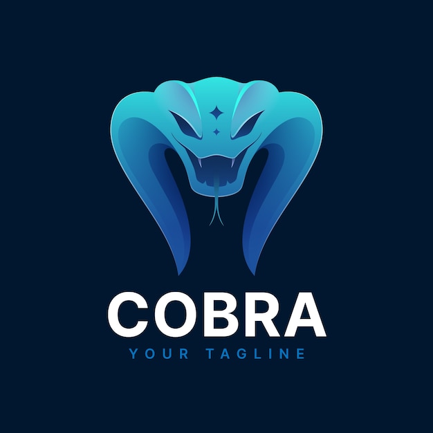 Vector gratuito plantilla de logotipo de cobra de color degradado