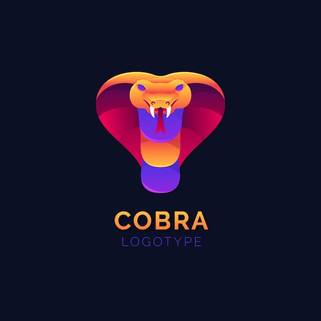 Vector gratuito plantilla de logotipo de cobra de color degradado