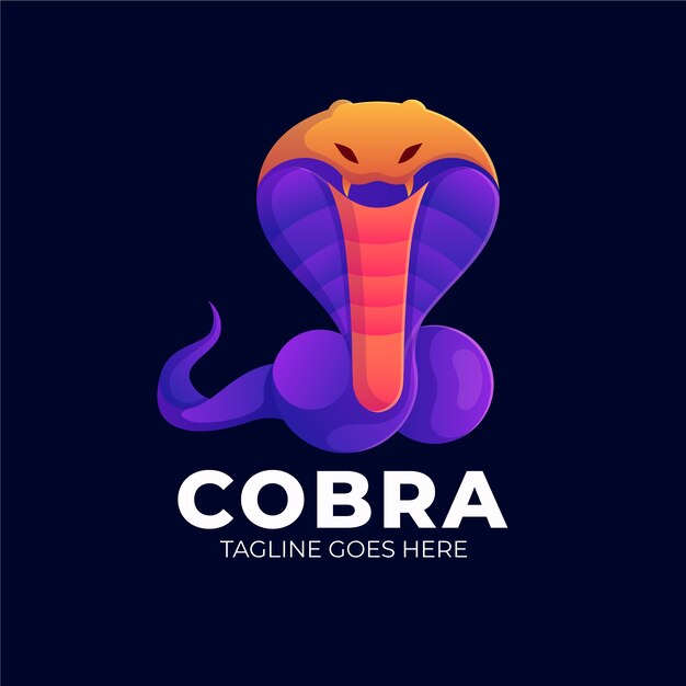 Plantilla de logotipo de cobra de color degradado