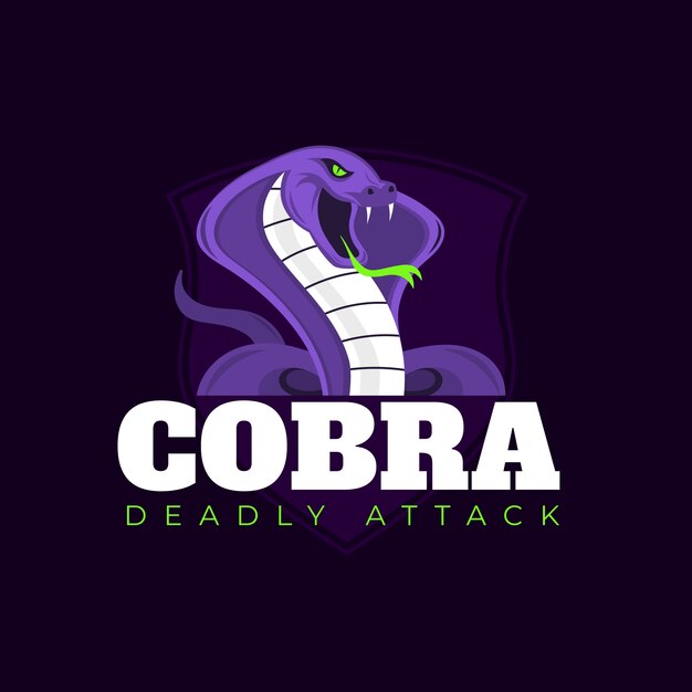 Plantilla de logotipo de cobra dibujada a mano