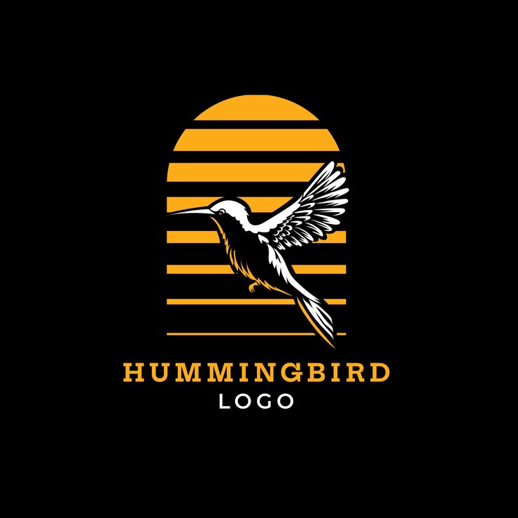 Vector gratuito plantilla de logotipo de colibrí dibujado a mano