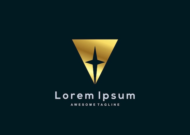 Plantilla de logotipo de color dorado de empresa de lujo