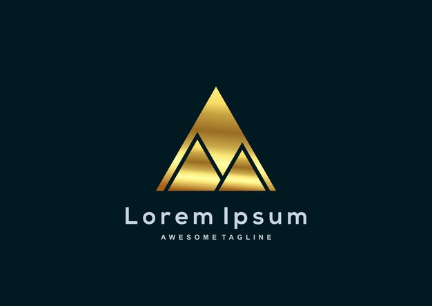 Plantilla de logotipo de color dorado de empresa de lujo