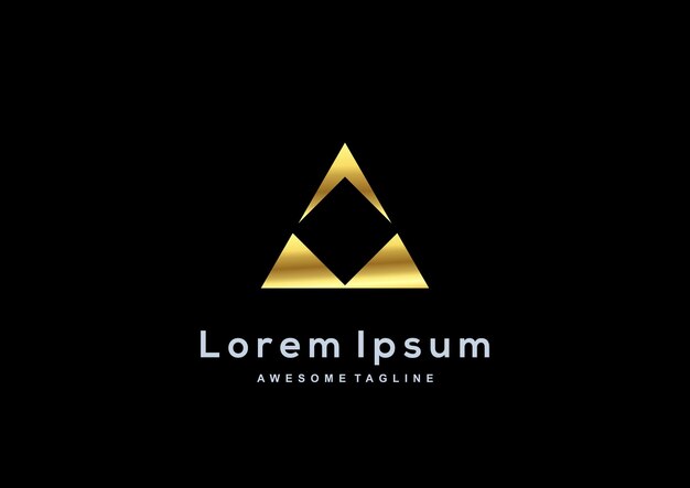 Plantilla de logotipo de color dorado de empresa de lujo