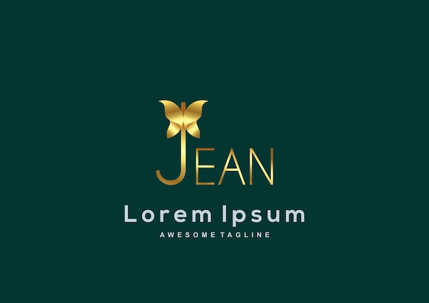 Plantilla de logotipo de color dorado jean de empresa de lujo