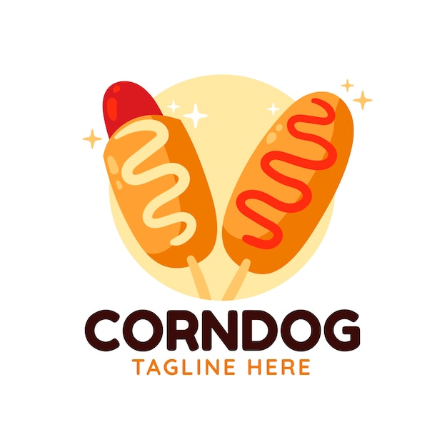Plantilla de logotipo de comida coreana dibujada a mano