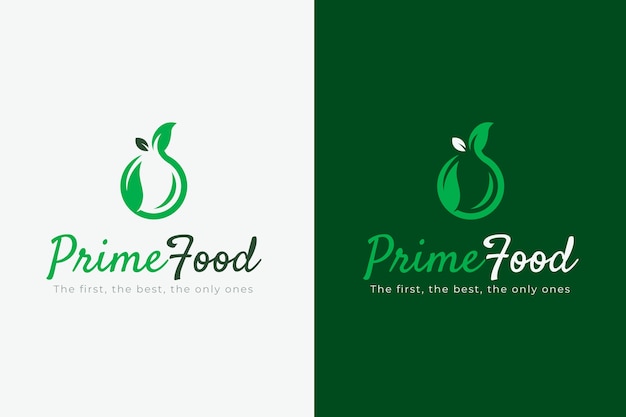 Plantilla de logotipo de comida sana dibujada a mano