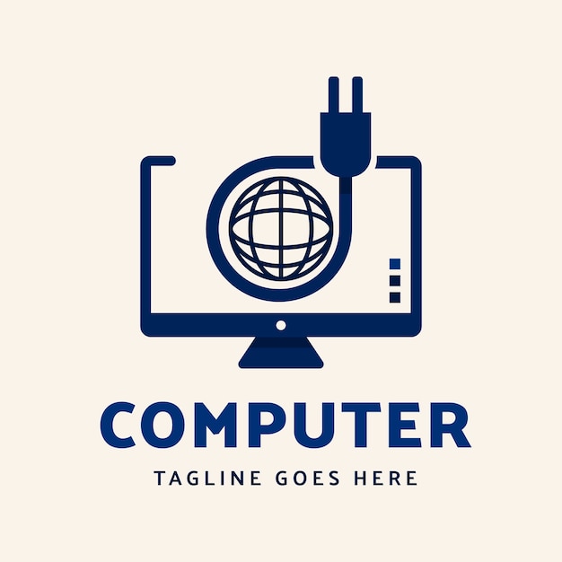 Plantilla de logotipo de computadora creativa