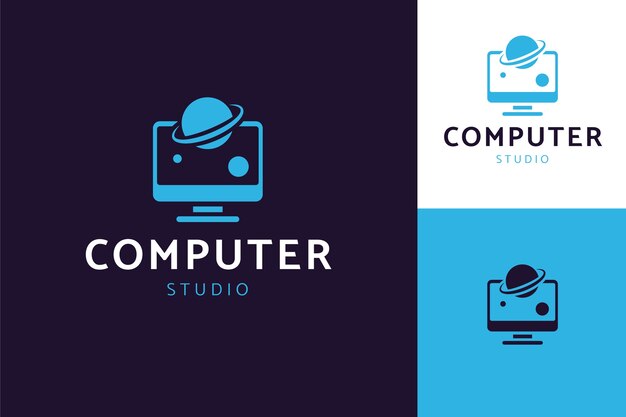 Plantilla de logotipo de computadora creativa