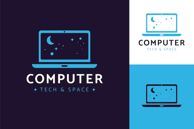 Plantilla de logotipo de computadora creativa