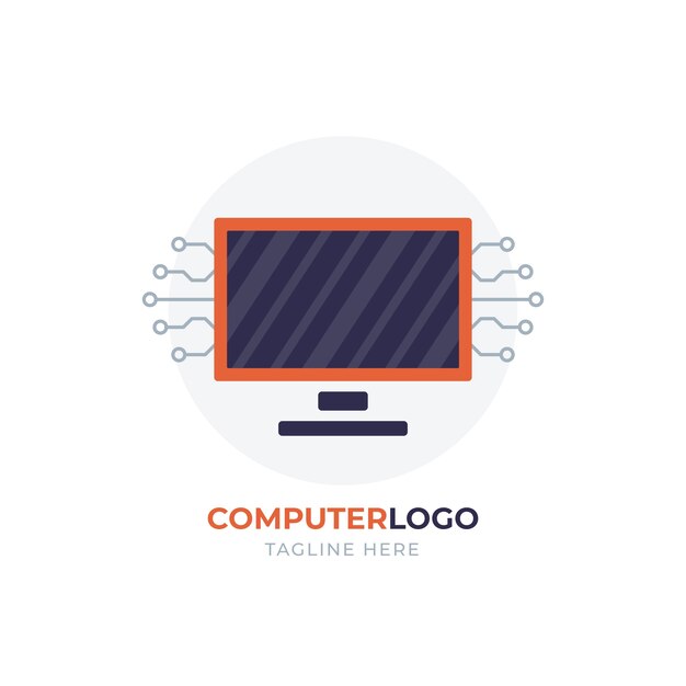 Plantilla de logotipo de computadora creativa