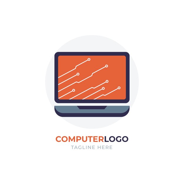 Plantilla de logotipo de computadora creativa