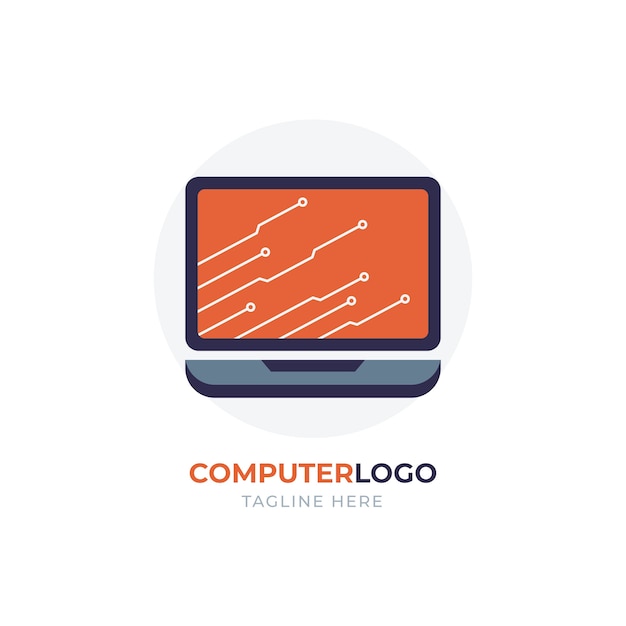 Plantilla de logotipo de computadora creativa