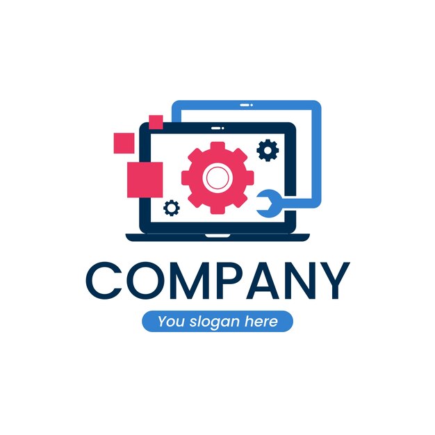 Plantilla de logotipo de computadora creativa