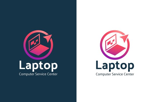 Plantilla de logotipo de computadora degradado