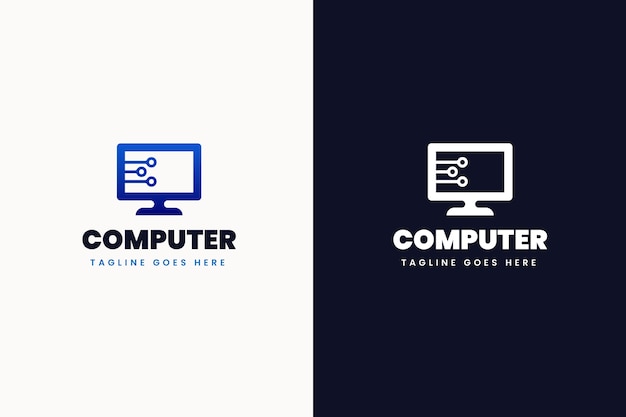 Plantilla de logotipo de computadora de tecnología