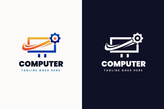 Plantilla de logotipo de computadora de tecnología