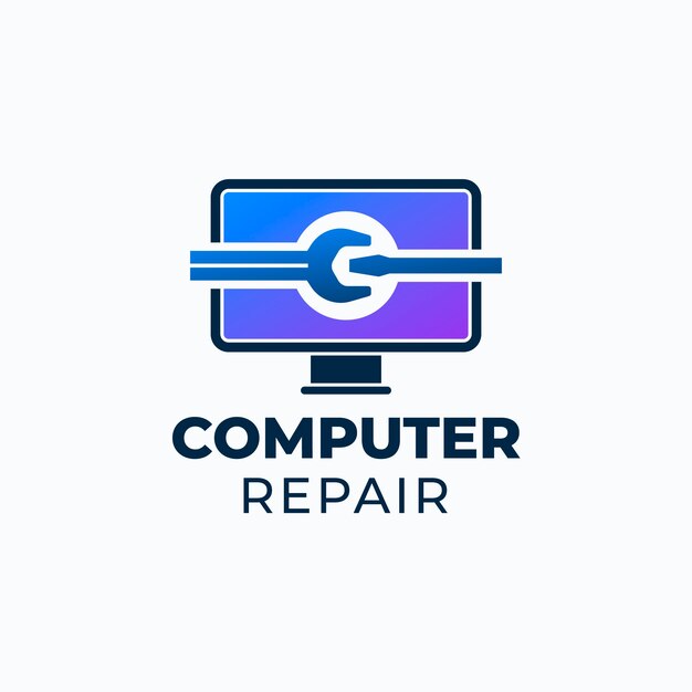 Plantilla de logotipo de computadora de tecnología